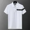 Polo estiva a maniche corte da uomo alla moda con lettere ricamate Polo versatili slim fit Top casual da lavoro