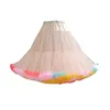 Skirts Crib Bed Womens Rainbow Tutu Skirt Layered Tulle Girls Colorful Travel Trailer Skirting Pleated Button