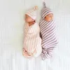 Filtar 2-stycken Baby som tar emot bomullsgaskan Filt randig handdukslock för född muslinblöja sängkläder täckning 80x80 cm