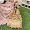 Sacos de noite moda crochê praia bolsa para meninas verão palha corda oco para fora mão tecido totes saco grande mulheres tricô bolsas