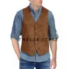 Terno masculino de camurça com decote em v, colete elegante para mulheres, roupa formal wang steampunk, chaleco gótico