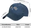 Bollmössor Fashion Casual Men's Baseball Checkered Flags Racing Car Flag Pole Washed Justerbar Dad Hat Peaked Cap för resepresent