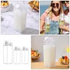 컨테이너 3 개 PCS Square Milk Cup Clear Mikeing Travel Liquid Container 빈 병 상자