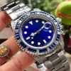 Fine Men's Watch 316 rostfritt stål fodralband belagd glasfärgad röd diamant bezel automatisk mekanisk rörelse diamet335v