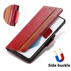 Magnetic Leather Wallet Cases For Samsung S24 Ultra Plus A15 A35 A55 A25 A05 A05S M34 S23 FE A43 Contrast Color Hybrid Hit Flip Cover Credit Card Slot Holder PU Pouch