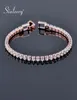 Round Cubic Zirconia Tennis Armband för kvinnor Rose Gold Color Bridal Wedding Jewelry SL059 SSB BEADED Strands8754755