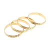 4pcs Dubai Gold Bangles Wide Bracelets African European Ethiopia Jewelry Bangles234l