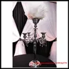 Holders 10 pcs/lot 29" gold &sliver 5 arm candelabra centerpiece with flower bowl for wedding decor