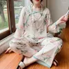 Womens Nachtkleding Chinese Stijl Vrouwelijke Pyjama Set Print Zomer Vrouwen Zijdeachtig Satijn Pijamas Pak Ronde Hals Nachtkleding Thuis Kleding