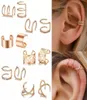 Ear Cuff Gold Leaves Non-Piercing Clips Fake lage ring Jewelry For Women Men Wholesale gifts 2107223920962