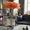 Floor Lamps Luxury LED Real Ostrich Feather Lamp Princess Modern Tree Branch Table Light Romantic Decor Living Bedside Design Standing