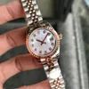 Wysokiej jakości diamentowy moda Rose Gold Ladies Watch 28 mm mechaniczne automatyczne zegarki damskie Pasek ze stali nierdzewnej BRA260P