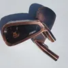 ゴルフクラブmtg itobori鉄は、ヘッドカバー付きスチール/グラファイトシャフトを備えた茶色の色をセットします7pcs（4,5,6,7,8,9、p）