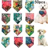 Dog Apparel 30/50pcs Bandana Cotton Tropical Rain Forest Style Pet Bandanas Scarf Small Puppy Cat Bibs For Dogs Accessories