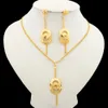 Dubai Goldfarbenes Halsketten-Schmuckset für Damen, baumelnde Ohrringe und Brautschmuck, Hochzeit, Verlobung, Schmuck, Geschenk 231226