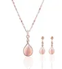 OPAL 2 Piece Set Wedding Necklace and Earrings Bridal Jewelry Set Bride and Bridesmaid Gift 12pcs2809031