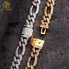 Preço de atacado personalizado hiphop jóias mossanita cubana colar 10mm prata/ouro gelo fora moissanite cubana link chain