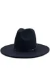 Classical UNISEX WIDE BRIM SPLICE TWO TONE WOOL FEDORA Winter Warm Wide Brim Women Hats Red Black Ladies Church Derby Dress Ha a47387066