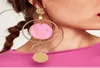 Boucles d'oreilles asymétriques de Style coréen, couleur or, grand cercle rond creux, longues boucles d'oreilles pour femmes, bijoux d'oreille à la mode, cadeau 8615437