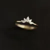 925 srebrny pierścień korony kryształowy Kryształ 14k złota prosta moda moda biżuteria ślubna
