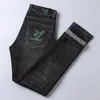 Jeans designer masculino jeans italiano high-end luz luxo elástico jeans outono fino ajuste pés pequenos outono calças compridas