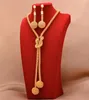 Ohrringe Halskette 24k afrikanisches vergoldetes Schmuckset für Frauen Perlenring Dubai Brautgeschenke Hochzeit Collares Schmuckset3999188