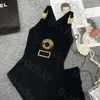 Guldknapp V Neck Dress Women Sexy Slim Girls Summer Slip Dresses Designer Luxury Print Sticked Kjol