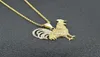 Pendants Necklace Hip Hop Bling Iced Out Gold Color Stainless Steel Cock Rooster Necklaces for Men Rapper Jewelry Accessories4532822