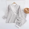 Vrouwen Nachtkleding Fdfklak Thuis Pak Pijama Femme Pyjama 2023 Lente Herfst 2 Delige Set Vrouwen Roze/Zwarte Plaid homewear