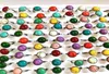 Bulk lots 100pcs lot Color Mixed Retro Bronze Turquoise Stone Ring Women039s Natural Stone Sizes Adjusted Ring Girls Accessorie1941503