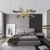 Lustres criativos arte pós-moderna pingente luzes de vidro sala de estar quarto lustre americano minimalista decorativo hanglamp woonkamer