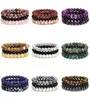 Straski z koralikami 3pcsset Bracelet kamienny dla kobiet mężczyzn Mężczyzna moda 8 mm Bransoletki Zestawy różane kwarce ametystów sodalit hem2209855