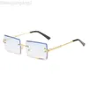 Designer Carti Lunettes de soleil Catier Nouveau style Kajia Mode Sans cadre Coupe Femmes Net Rouge Square Gradient Street Lunettes de tir