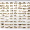 50pcs / lot Simple Dames Couleur Or Bagues Zircone Élément Conception Mixte Pour Lovers2550