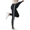 Bottoms calças leggings de malha maternidade para mulheres grávidas calças lado listrado sideseam sweatpants leggings confortável lazer calças de gravidez