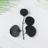 Flores decorativas 20 peças de planta artificial folha de eucalipto salgueiro preto casamento decoração de casa artesanato guirlanda de natal caixa de doces