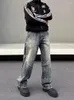 Męskie dżinsy Y2K American Retro Hip Hop Fashion Dżinsowe spodnie Pełna długość Streetwear High Street Casual Pants