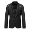 Trajes De Hombre Chaqueta De Traje Slim Fit De Moda para Hombre Esmoquin Flaco Blazer Informal Jacquard Floral Chal Solapa Traje Fiesta De Boda Fiesta De Graduación Blazers para Hombre