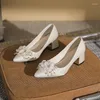 Zapatos de vestir 2024 Tacón bajo Mujeres Banquete de boda Tamaño grande 30-44 Bombas altas puntiagudas