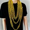 Hip Hop Gold Color Big Acrylic Chunky Chain Halsband för män Punk överdimensionerad stor plastlänkkedja Herrsmycken 231226