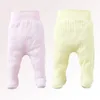 Spring Baby Footed Pants 100% Cotton born Baby Boys Girls Trousers High Waist Kid Wear Infant Toddler Baby Boneless Legging 231225