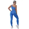 Women's Two Piece Pants 2 Pieces Fitness Outfits Women Push Up Yoga Suit Gym Clothes Workout Sport Set Seamless Sports Bra High Waist