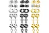 Stud 15 paires de fausses boucles d'oreilles magnétiques en acier inoxydable croix Dangle cerceau non perçant unisexe clip sur boucle d'oreille 8897660