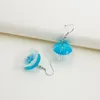 Brincos pendurados vsneve elegante roxo azul acrílico medusa brinco para mulheres projetado oceano desenho animado gancho acessórios de joias