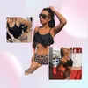 Leopar Bikini Yüksek Bel Hayvan Baskı Tankini Floral Mysuit Brezilya Fırfı Artı Beden Mayo Kadınlar 220226903756