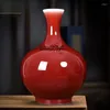 Vases Chinese Ceramic Vase Large Kiln Baked Lang Red Decoration Hallway Wine Cabinet Living Room Home