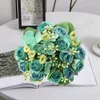 Dekorative Blumen, künstliche Pflanzen, Set, eleganter Rosen-Hortensien-Blumenstrauß für Hochzeitsarrangement, Braut-Mittelstück A