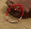 Real 925 Sterling Silver Ancient Coins Beads Lucky Red Rope Bracelet Handmade Fortune Bangle Amulet Jewelry9970327