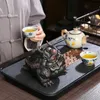 Fioletowa ceramika ręcznie robiona herbata do salonu do herbaty