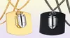 Stainless Steel Men's Blank Dog Necklace with Bullet Pendant on Chain - Silver, Gold, Black8639390